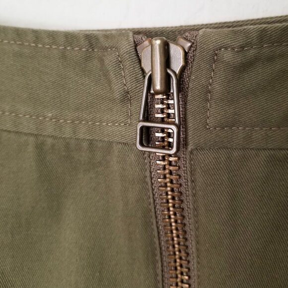 VERONICA BEARD Claremont Canvas Ruffled Mini Skirt Size 4 Army Olive Green $297 - Picture 11 of 16